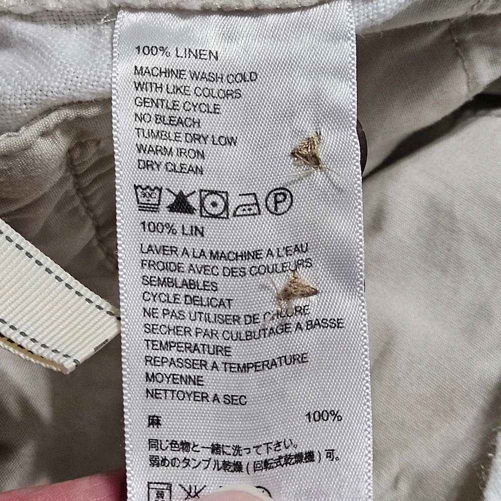 Tommy Bahama Relax Mens 30 Off White 100% Linen Straight Leg Coastal Pants
